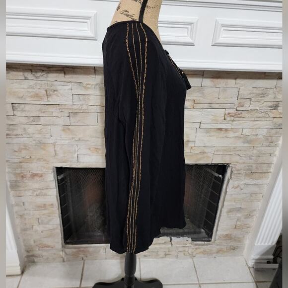 Lane Bryant black boho gold trimmed blouse plus size 18 20 2X new!! - Picture 4 of 8